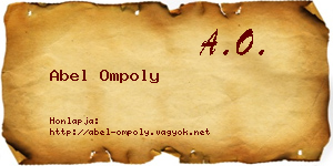 Abel Ompoly névjegykártya